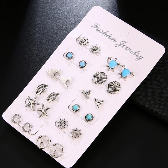 💜Gifted💜Earring Set Nautical Turtle Sea Shell - Picture 5 of 7